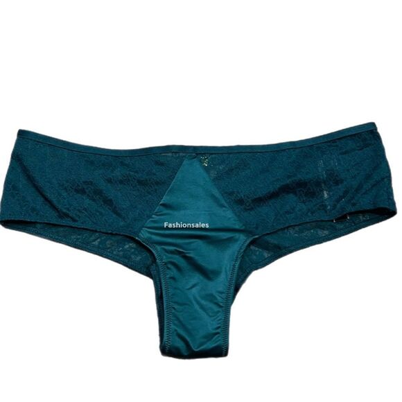 Victorias Secret Sexy VS Logo Mesh and Satin front Cheeky Panty Green M - Picture 3 of 5